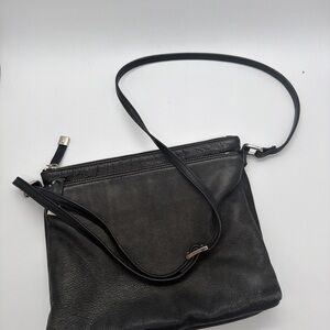 Elegant DARK GREEN soft leather Crossbody Bag